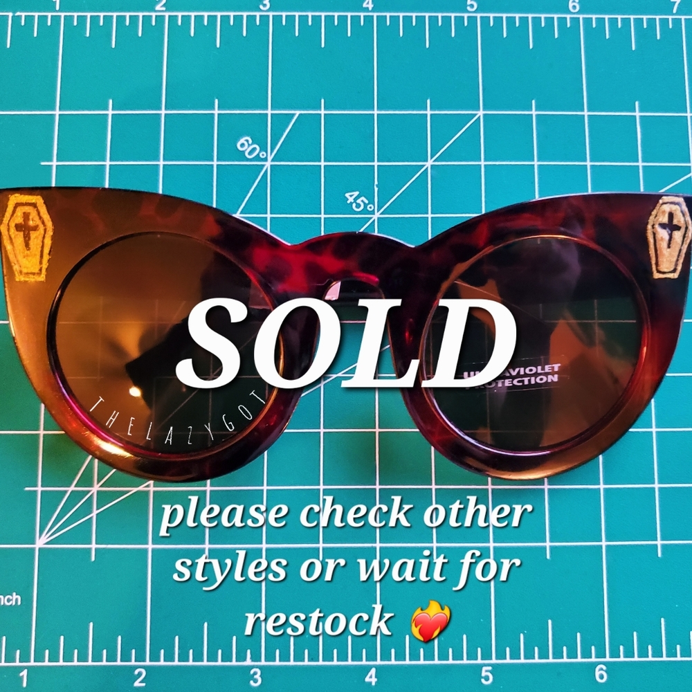 MEGA Cat Eye Coffin Sunglasses Handmade Ready to Ship